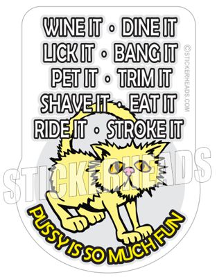 Pussy Is So Much Fun - Funny Sticker