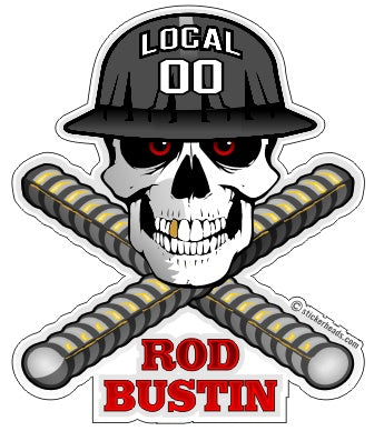 ROD BUSTER - SKULL Your Local  Rodbuster Sticker