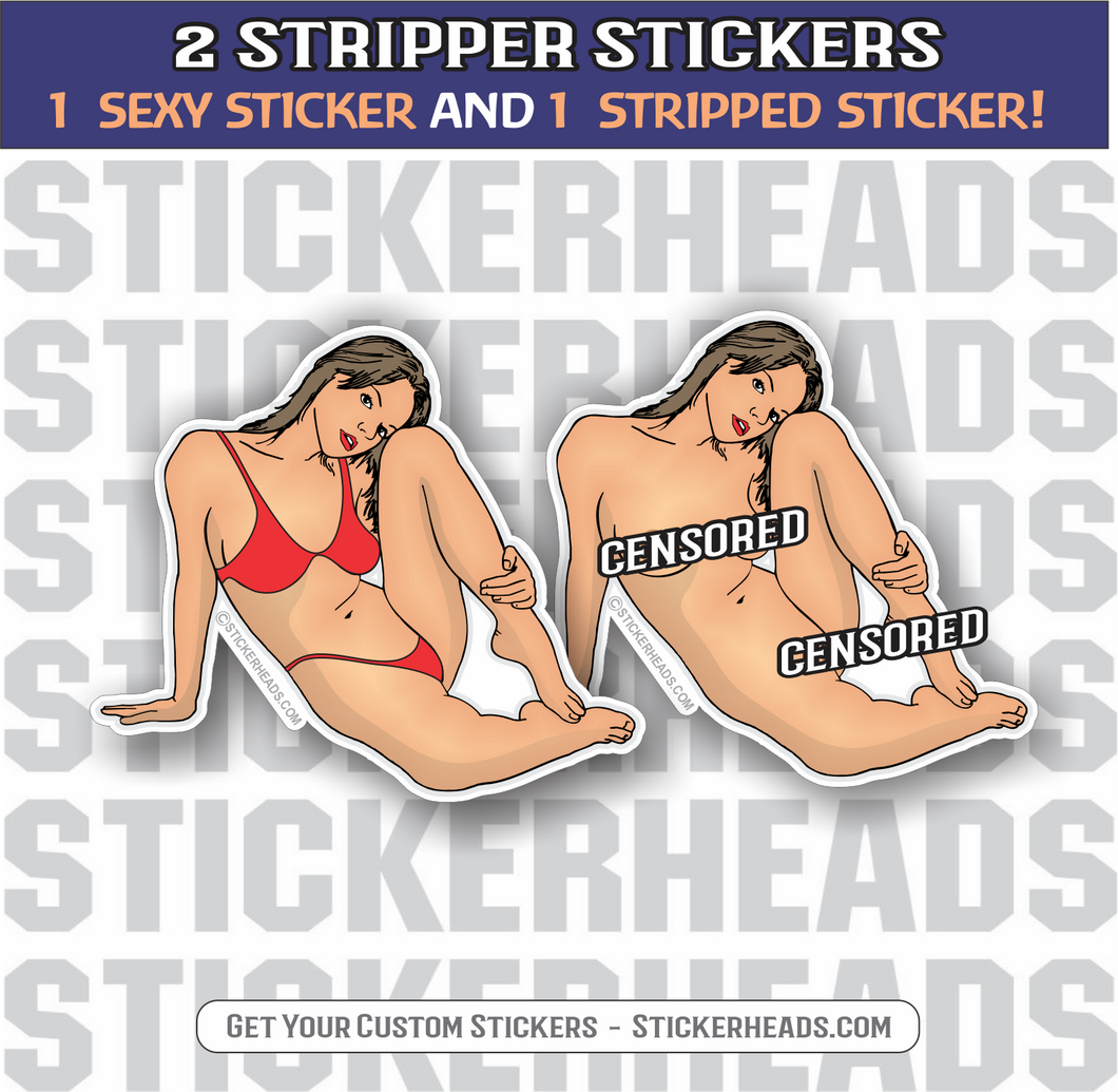 Rosie Petals  -  Sexy Stripper Stickers - 2 STICKERS!