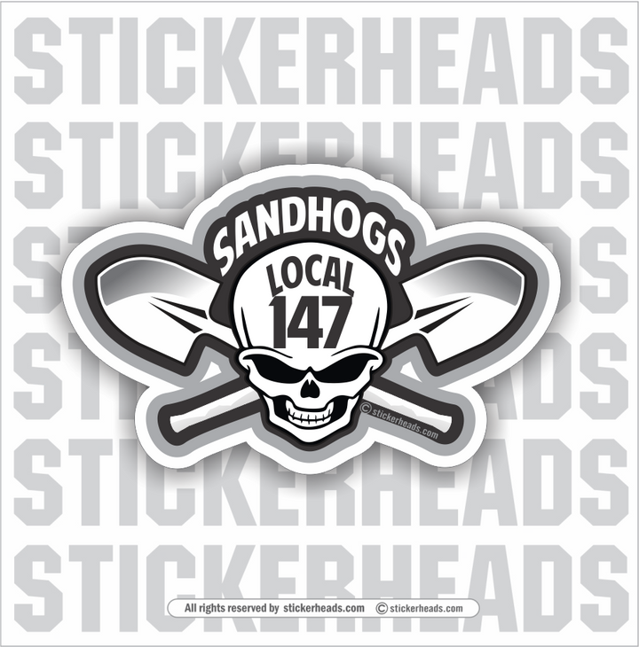 Sandhogs Skull Local 147  - Sandhog Sticker