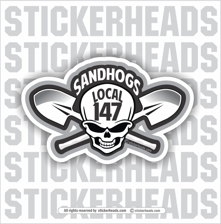 Sandhogs Skull Local 147  - Sandhog Sticker