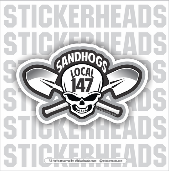 Sandhogs Skull Local 147  - Sandhog Sticker