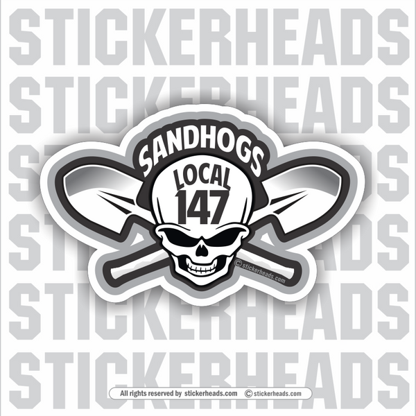 Sandhogs Skull Local 147  - Sandhog Sticker