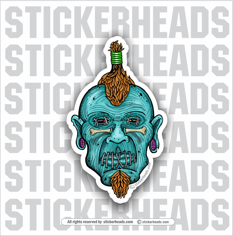 Shrunken Head -  Funny Work Sticker