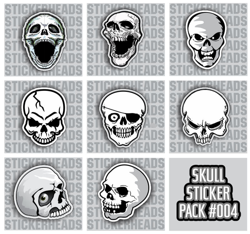 SKULL PACK #004 - Skull Sticker Pack – Stickerheads Stickers