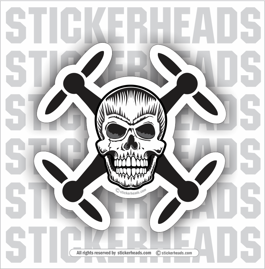 Drone Skull  - Drone Professional Work Job - Sticker