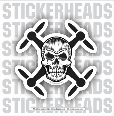 Drone Skull  - Drone Professional Work Job - Sticker