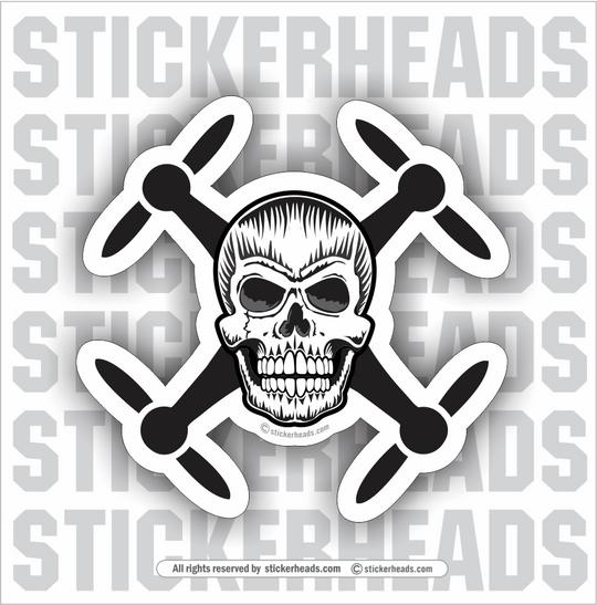 Drone Skull  - Drone Professional Work Job - Sticker