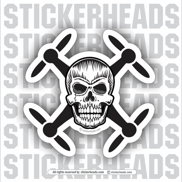 Drone Skull  - Drone Professional Work Job - Sticker