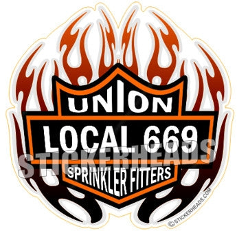 Biker Badge -  with your local - Sprinkler Fitter  Sprinklerfitter fitter  - Sticker