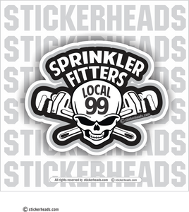 Skull With Pipe Wrenches - With custom Local and text -   Incentives Sticker