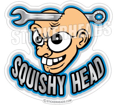 Squishy Head with wrench  - Funny Sticker