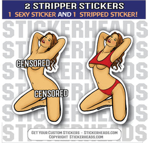 Stacey Rect -  Sexy Stripper Stickers - 2 STICKERS!