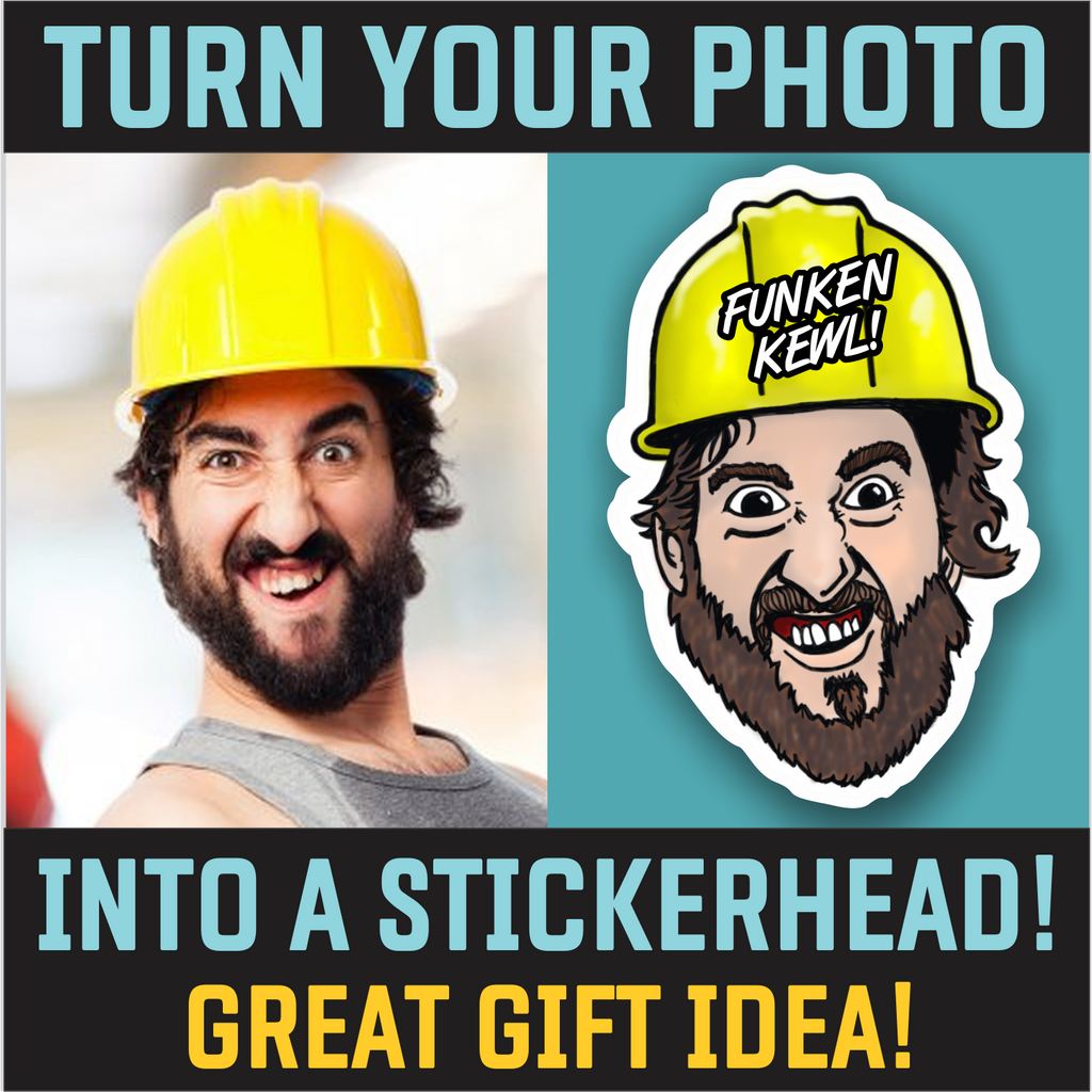 Cartoon Face From your Photo  - Funny Sticker Head guy gift