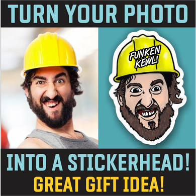 Cartoon Face From your Photo  - Funny Sticker Head guy gift