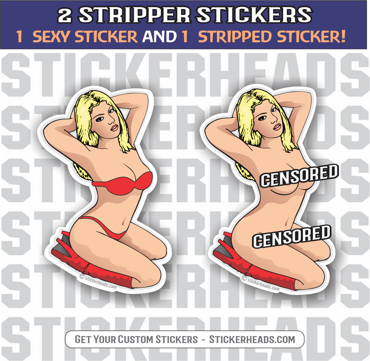 Sindi Pie  -  Sexy Stripper Stickers - 2 STICKERS!