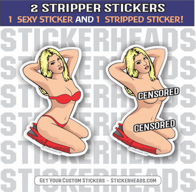 Sindi Pie  -  Sexy Stripper Stickers - 2 STICKERS!