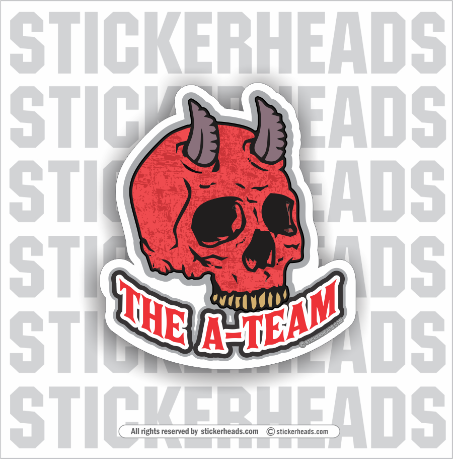 Red Devil Skull - A-TEAM  - Incentives Sticker
