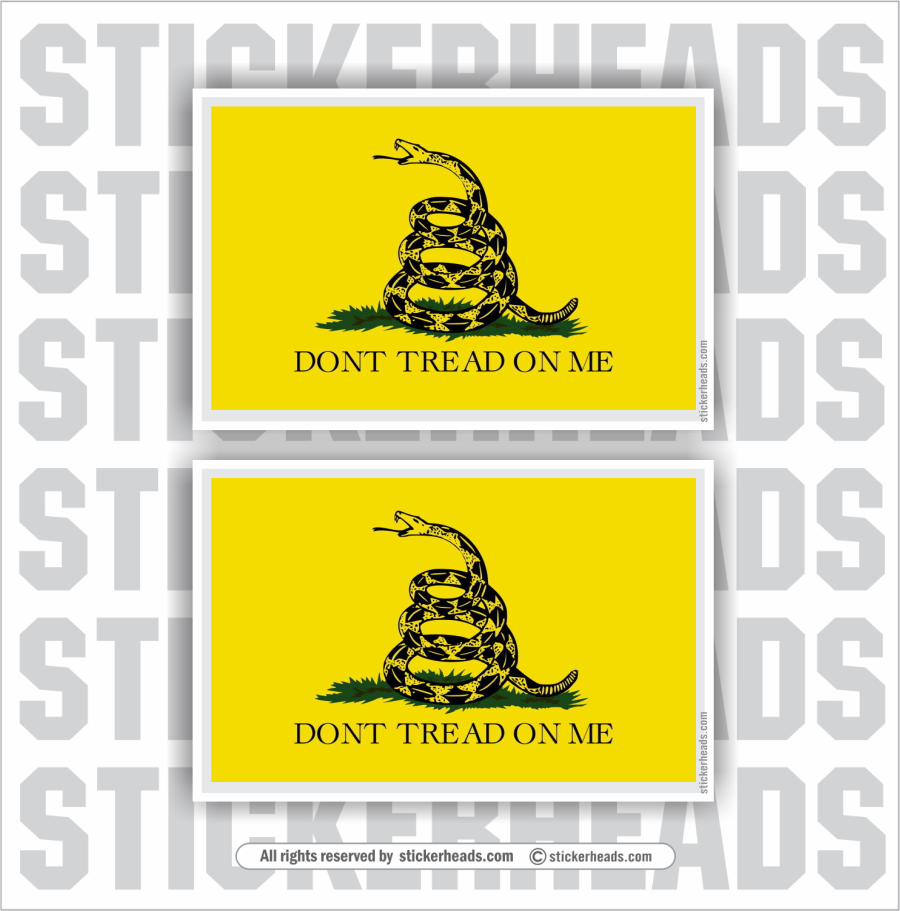 Don't Tread on Me Gadsden flag  ( 2 stickers ) - USA Flag Sticker