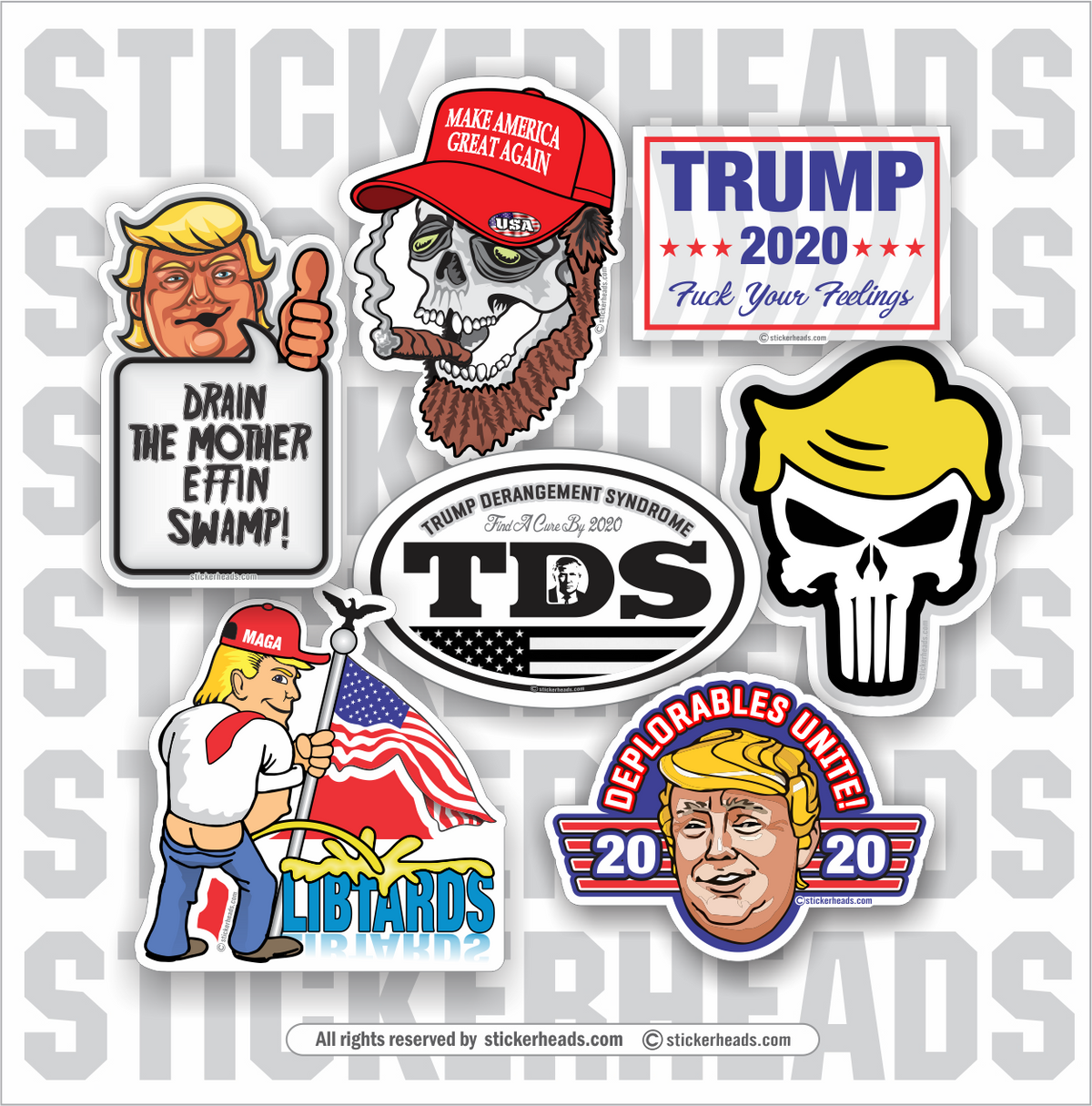 Trump Super Pack  -  7 Pro - Trump POLITICAL Sticker Pack