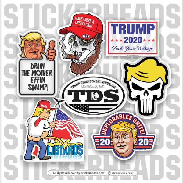 Trump Super Pack  -  7 Pro - Trump POLITICAL Sticker Pack