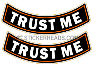 Trust Me ( 2 stickers) Helmet   - Bike Biker Motorcycle Sticker