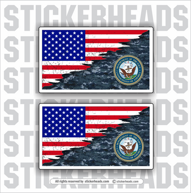 NAVY - REVEAL Flags  - USA Flag Sticker
