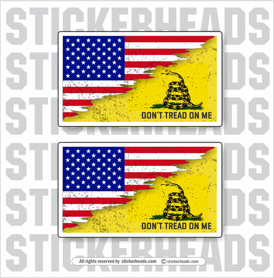 DON'T TREAD ON ME - Gadsden Flags  - USA Flag Sticker