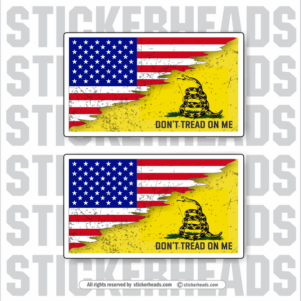 DON'T TREAD ON ME - Gadsden Flags  - USA Flag Sticker