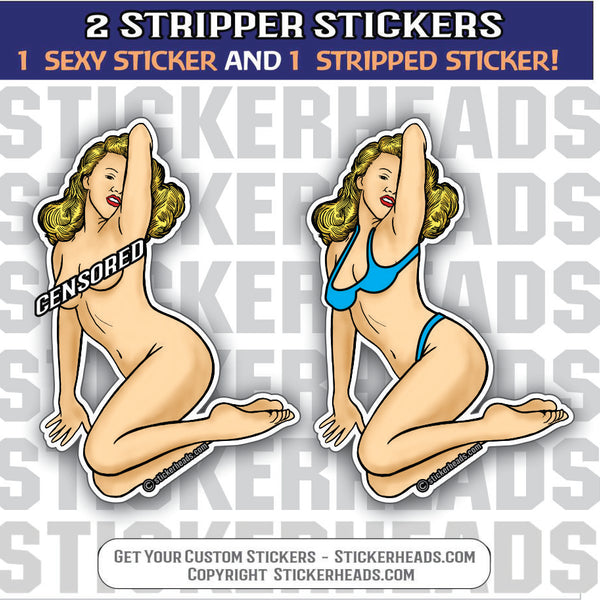 Vye Agra -  Sexy Stripper Stickers - 2 STICKERS!