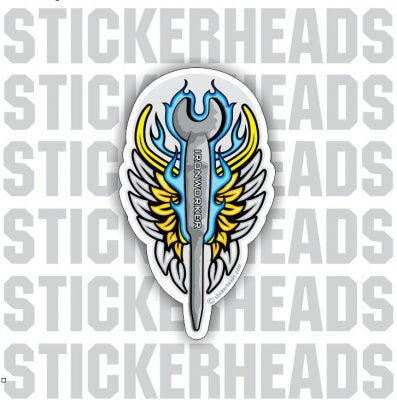 Ironworkers Winged Spud with banner - custom text-  Ironworker Ironworkers Iron Worker Sticker