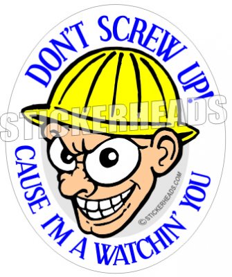 Don't Screw Up I'm Watch You  -  Funny Sticker