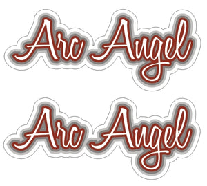 Arc Angel script text - WELDERs - weld sticker