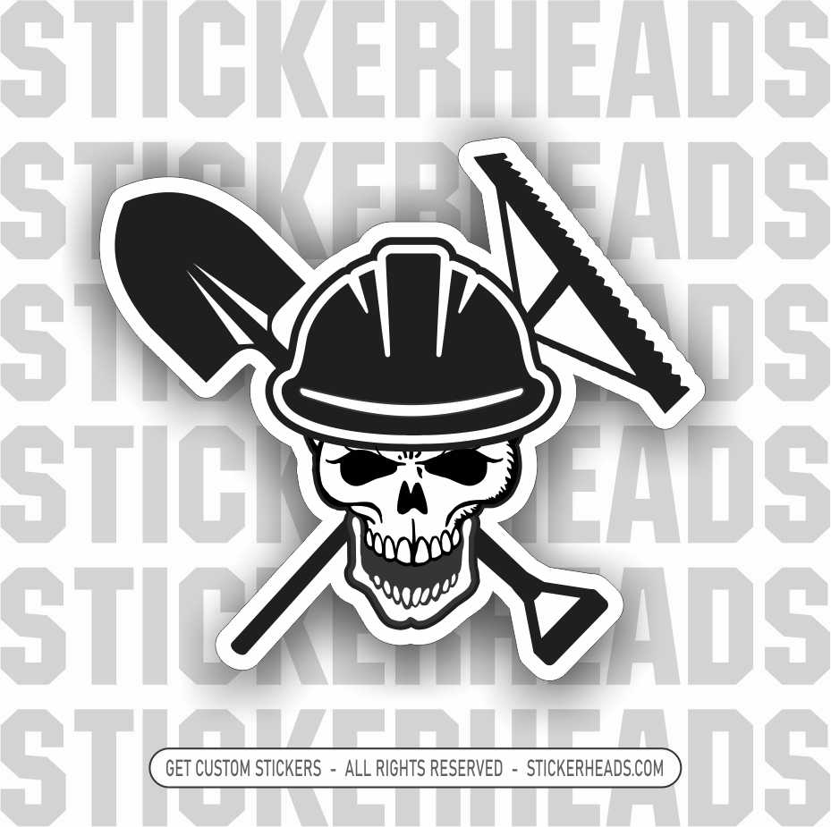 Shovel & Rake Asphalt - Skull - Asphalt Pavement Road Construction - S ...