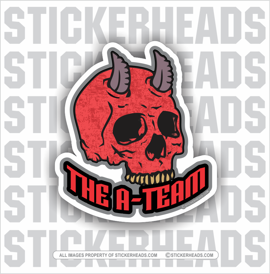 The A Team - Red Devil Skull -  Work Job - Sticker