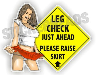 Leg Check - Sexy Chick  - Teamsters Trucker Trucking Sticker