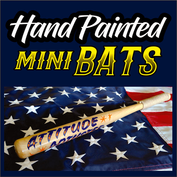 Attitude Adjuster  ( with para-cord handle ) Hand Painted - Mini Bat - Guy Gifts - Man Cave Shit