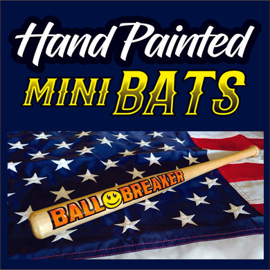 Ball Breaker ( Smiley Face ) -  Hand Painted - Mini Bat - Guy Gifts - Man Cave Shit