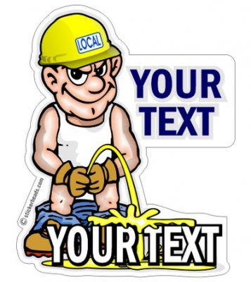 Pee On Your Custom Text  - Misc Union Sticker