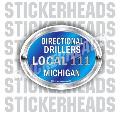 Blue Oval Badge - Custom Text -  Directional Driller Drilling Boring Sticker