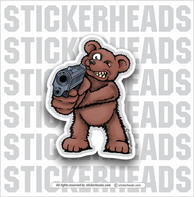 Bear With GUN-  Funny Work Sticker