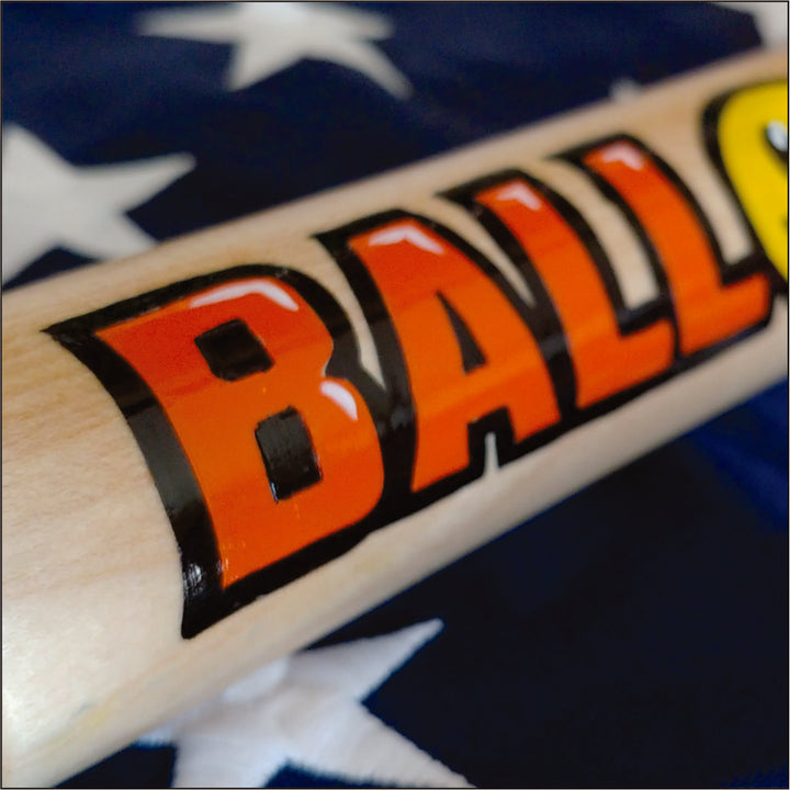 Ball Breaker ( Smiley Face ) -  Hand Painted - Mini Bat - Guy Gifts - Man Cave Shit