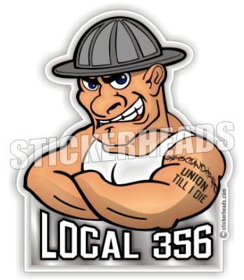Union Guy with Local Number  - Misc Union Sticker