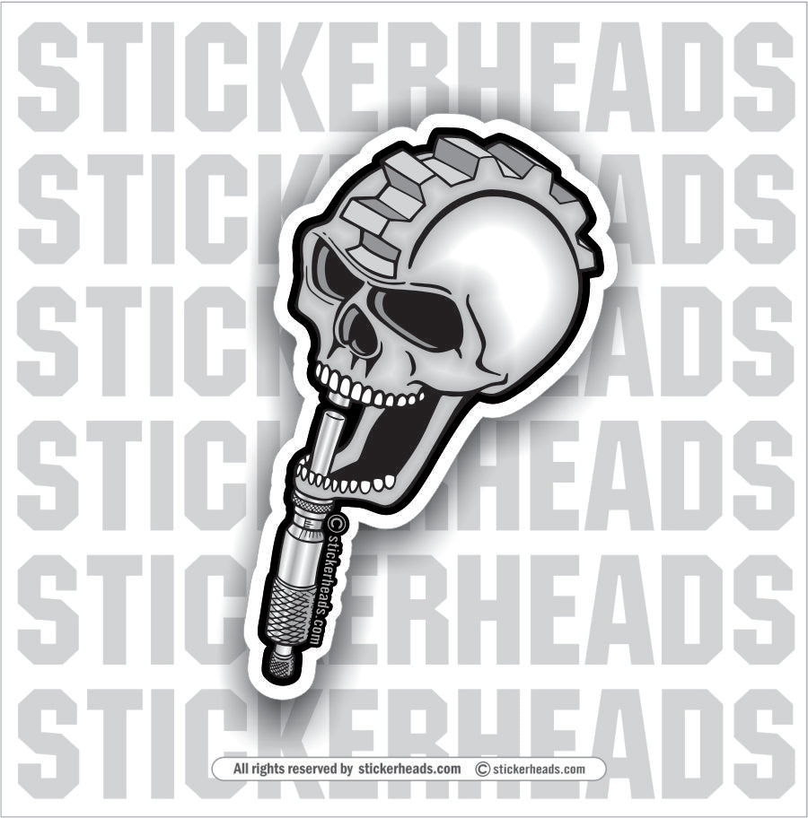 Caliper Gear Skull 2 - Millwright Millwrights -  Sticker