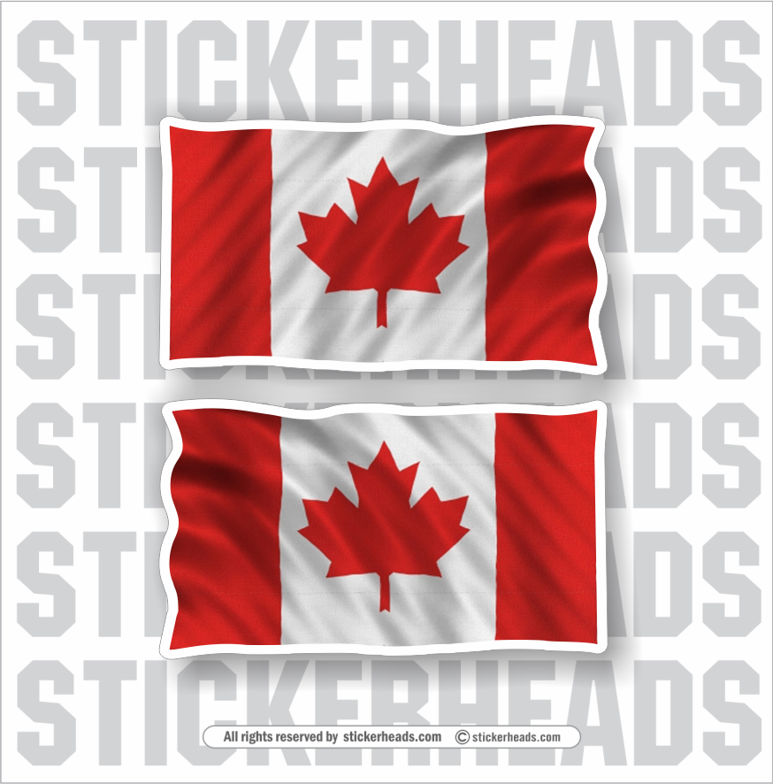 Flying  Canada Canadian   ( 2 stickers Left and Right ) - Flag Sticker