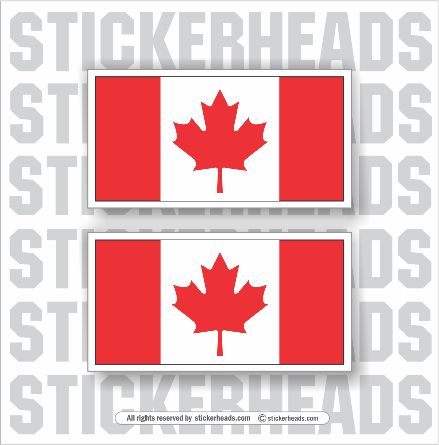 Plain straight Canada Canadian Flag - Funny Sticker