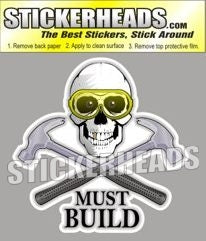 Must Build - Skull With Hammers - Carpenter Sticker