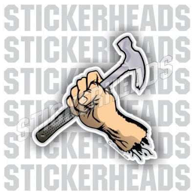 Flying Hand Fist With Hammer - Carpenter Sticker
