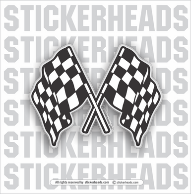 Crossed Checkered  Racing -  Flag Sticker