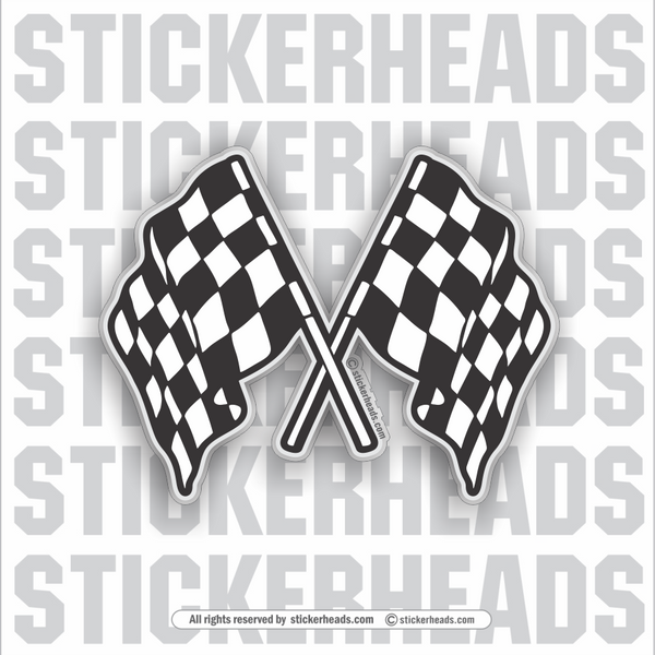 Crossed Checkered  Racing -  Flag Sticker